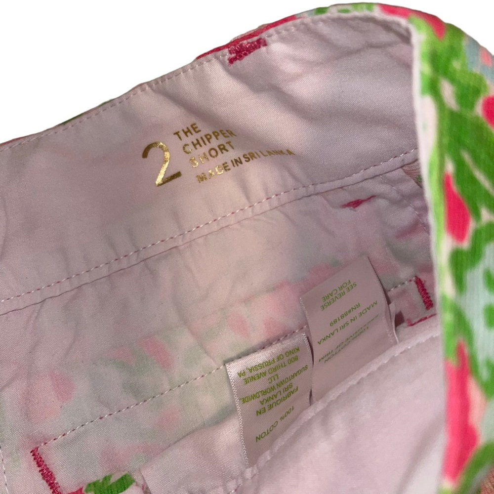 Lilly Pulitzer The Chipper Short Women’s Size 2 Pink Green Casual Summer - Picture 4 of 6